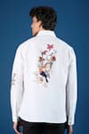Shop_Rohit Bal_Ivory Poplin Embroidery Shirt _at_Aza_Fashions