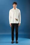 Rohit Bal_Ivory Poplin Embroidery Shirt _Online_at_Aza_Fashions