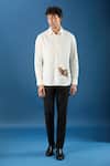 Buy_Rohit Bal_Ivory Poplin Embroidery Shirt _Online_at_Aza_Fashions