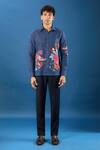 Buy_Rohit Bal_Blue Poplin Indigo Shirt _Online_at_Aza_Fashions