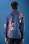 Shop_Rohit Bal_Blue Poplin Indigo Shirt _at_Aza_Fashions