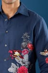 Shop_Rohit Bal_Blue Poplin Indigo Shirt _Online_at_Aza_Fashions