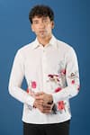 Buy_Rohit Bal_Ivory Poplin Embroidery Shirt _at_Aza_Fashions