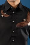 Buy_Rohit Bal_Black Poplin Embroidery Shirt _Online_at_Aza_Fashions