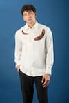 Buy_Rohit Bal_Ivory Poplin Embroidery Shirt _at_Aza_Fashions