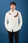 Rohit Bal_Ivory Poplin Embroidery Shirt _at_Aza_Fashions