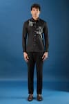 Rohit Bal_Black Poplin Embroidery Shirt _Online_at_Aza_Fashions