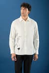 Buy_Rohit Bal_Ivory Poplin Embroidery Shirt _Online_at_Aza_Fashions