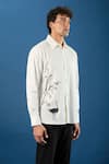 Rohit Bal_Ivory Poplin Embroidery Shirt _at_Aza_Fashions