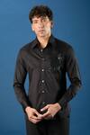 Buy_Rohit Bal_Black Poplin Embroidery Shirt _at_Aza_Fashions