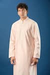 Rohit Bal_Power Pink Chanderi Kurta Set _Online_at_Aza_Fashions