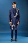 Buy_Rohit Bal_Indigo Chanderi Kurta Set _Online_at_Aza_Fashions