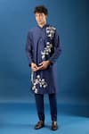 Buy_Rohit Bal_Indigo Chanderi Kurta Set _at_Aza_Fashions