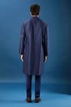 Shop_Rohit Bal_Blue Chanderi Embroidery Kurta Set _at_Aza_Fashions