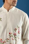 Rohit Bal_Ivory Chanderi Embroidery Floral Kurta Set _at_Aza_Fashions