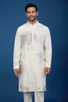 Countrymade_Ivory Cotton Embroidery Scattered Pattern Kurta Set _Online_at_Aza_Fashions