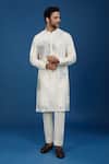 Buy_Countrymade_Ivory Cotton Embroidery Scattered Pattern Kurta Set _at_Aza_Fashions