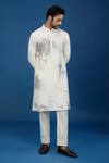 Shop_Countrymade_Ivory Cotton Embroidery Scattered Pattern Kurta Set _Online_at_Aza_Fashions
