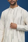 Countrymade_Ivory Cotton Embroidery Stitch Work Kurta Set _Online_at_Aza_Fashions