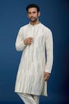 Countrymade_Ivory Cotton Embroidery Stitch Work Kurta Set _at_Aza_Fashions