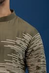 Shop_Countrymade_Olive Green Cotton Embroidery Abstract Kurta Set _Online_at_Aza_Fashions