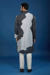 Shop_Countrymade_Navy Cotton Line Pattern Kurta And Pant Set _at_Aza_Fashions
