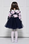 Shop_The Pony & Peony Co._Navy Cotton Bows Blue Rose Dress _at_Aza_Fashions