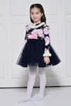 Buy_The Pony & Peony Co._Navy Cotton Bows Blue Rose Dress _Online_at_Aza_Fashions