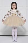 Buy_The Pony & Peony Co._Beige Cotton Rose Dress _at_Aza_Fashions