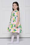 Buy_The Pony & Peony Co._Pink Cotton Bows Lime Print Dress _Online_at_Aza_Fashions