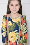 Shop_The Pony & Peony Co._Blue Cotton Floral Pattern Kurta With Pant _Online_at_Aza_Fashions