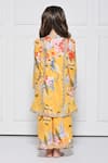 Shop_The Pony & Peony Co._Yellow Cotton Embroidery Floral Pattern Kurta With Pant _at_Aza_Fashions
