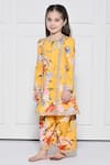 Buy_The Pony & Peony Co._Yellow Cotton Embroidery Floral Pattern Kurta With Pant _Online_at_Aza_Fashions
