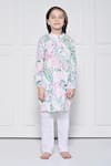 Buy_The Pony & Peony Co._White Cotton Floral Pattern Kurta With Pant _at_Aza_Fashions