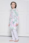 Shop_The Pony & Peony Co._White Cotton Floral Pattern Kurta With Pant _Online_at_Aza_Fashions