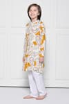 Buy_The Pony & Peony Co._Yellow Cotton Floral Pattern Kurta With Pant _at_Aza_Fashions