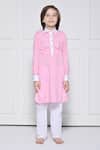 Buy_The Pony & Peony Co._Pink Cotton Plain Kurta With Pant _at_Aza_Fashions
