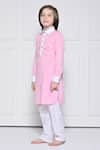 Buy_The Pony & Peony Co._Pink Cotton Plain Kurta With Pant _Online_at_Aza_Fashions