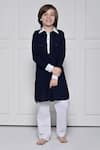 Buy_The Pony & Peony Co._Navy Cotton Plain Kurta With Pant _at_Aza_Fashions