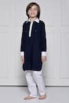 Buy_The Pony & Peony Co._Navy Cotton Plain Kurta With Pant _Online_at_Aza_Fashions