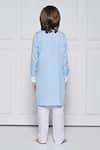Shop_The Pony & Peony Co._Blue Cotton Plain Kurta With Pant _at_Aza_Fashions