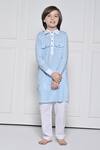Buy_The Pony & Peony Co._Blue Cotton Plain Kurta With Pant _at_Aza_Fashions