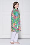 The Pony & Peony Co._Green Cotton Floral Pattern Kurta With Pant _Online_at_Aza_Fashions