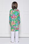 Shop_The Pony & Peony Co._Green Cotton Floral Pattern Kurta With Pant _at_Aza_Fashions