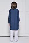 Shop_The Pony & Peony Co._Blue Cotton Plain Kurta With Pant _at_Aza_Fashions