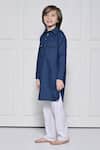 Buy_The Pony & Peony Co._Blue Cotton Plain Kurta With Pant _Online_at_Aza_Fashions