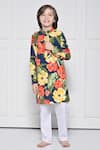 Buy_The Pony & Peony Co._Blue Cotton Floral Pattern Kurta With Pant _at_Aza_Fashions
