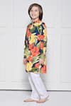 Shop_The Pony & Peony Co._Blue Cotton Floral Pattern Kurta With Pant _Online_at_Aza_Fashions