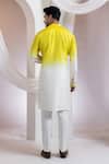 Smriti By Anju Agarwal_Yellow Chanderi, Cotton Embroidery Forest Gaze Kurta With Pant _Online_at_Aza_Fashions