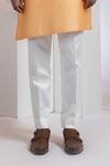 Buy_Smriti By Anju Agarwal_Orange Chanderi, Cotton Embroidery Sunbird Blossom Kurta With Pant _Online_at_Aza_Fashions